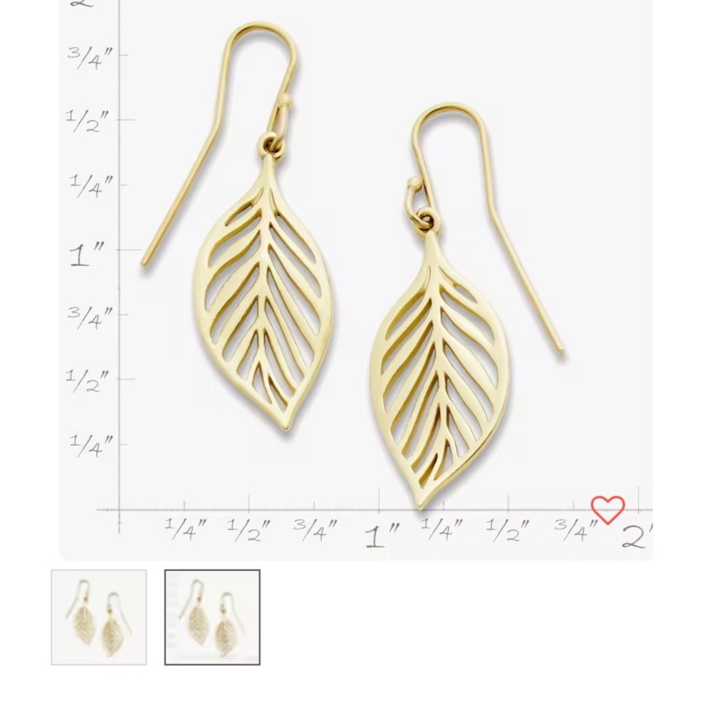 James Avery RETIRING 14k Gold Open Leaf Earrings